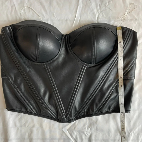 Story On Faux Leather Corset top in Black Size L - Picture 4 of 8